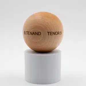 Tén'Or 5, sphère de hêtre poli gravée B. Tenand Ténor 5, générateur permanent d'ondes positives